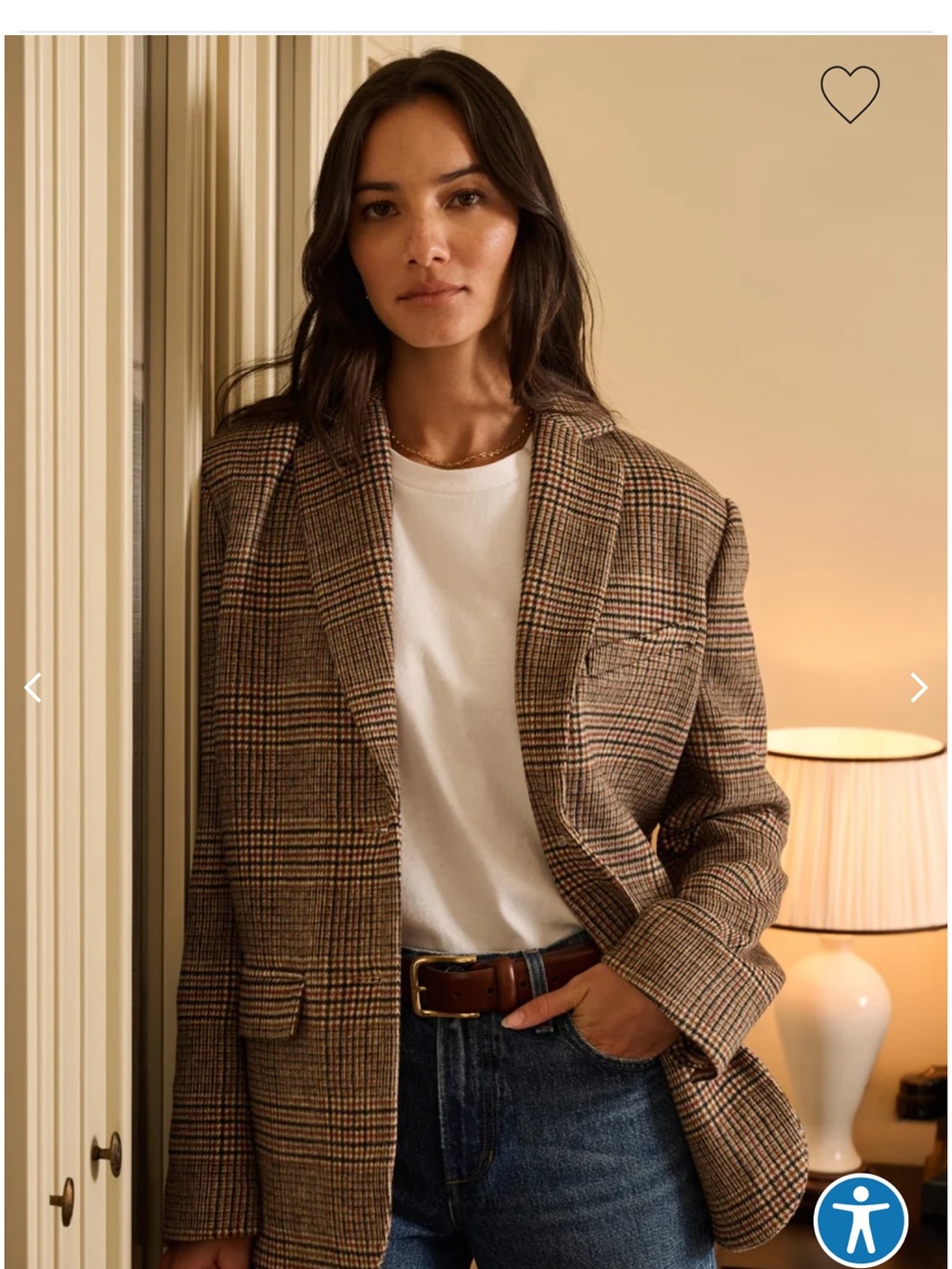 Favorite Daughter The Dean Blazer Brown Glen Plaid Size S NWT